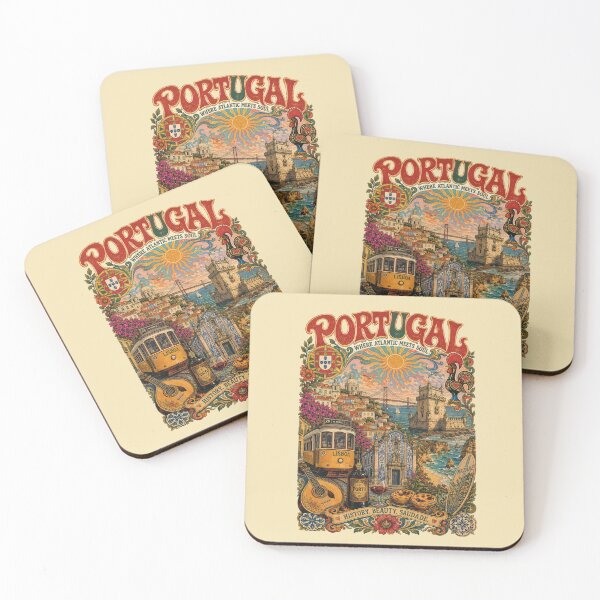 Item preview, Portugal Where Atlantic Meets Soul Vintage Travel Poster designed and sold by Skyrocketz.