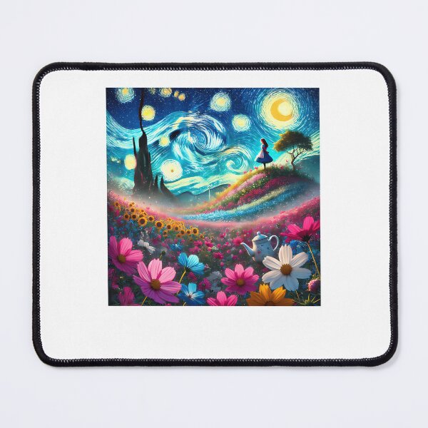 Item preview, Magical Fantasy Wonderland Starry Night Meadow Painting designed and sold by binjalal3.
