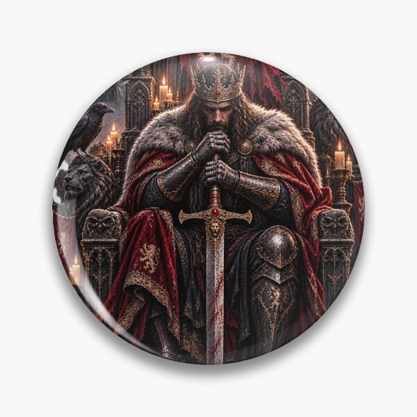 Item preview, Medieval King – Realistic Dark Fantasy Warrior on Gothic Throne designed and sold by MentShop1.