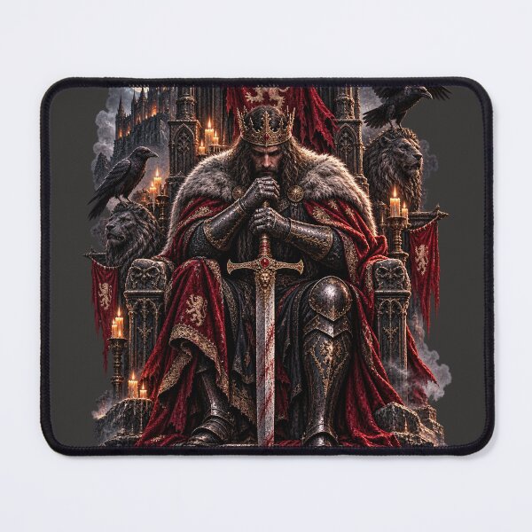 Item preview, Medieval King – Realistic Dark Fantasy Warrior on Gothic Throne designed and sold by MentShop1.