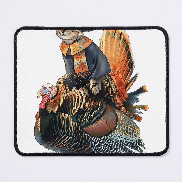 Item preview, Thanksgiving Turkey Riding Witchy Cat designed and sold by cheryl-pollard9.