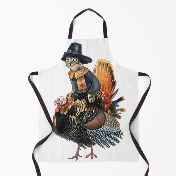 Item preview, Thanksgiving Turkey Riding Witchy Cat designed and sold by cheryl-pollard9.