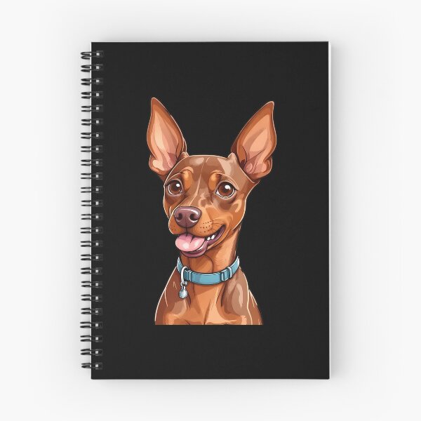 Item preview, Smiling Min Pin Dog Portrait with Blue Collar designed and sold by SoyLamderma.