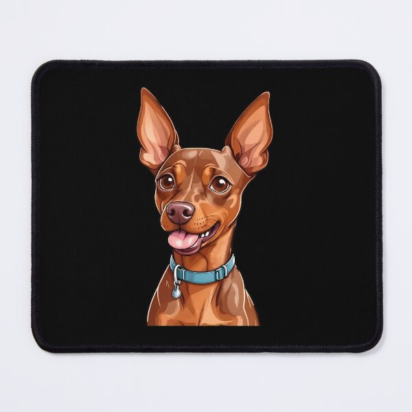 Item preview, Smiling Min Pin Dog Portrait with Blue Collar designed and sold by SoyLamderma.