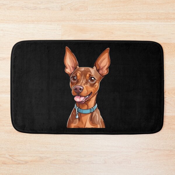 Item preview, Smiling Min Pin Dog Portrait with Blue Collar designed and sold by SoyLamderma.