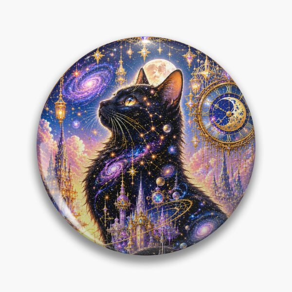 Item preview, Celestial Cosmic Cat – Galaxy Kingdom Fantasy Art designed and sold by sunbowjp stadio.