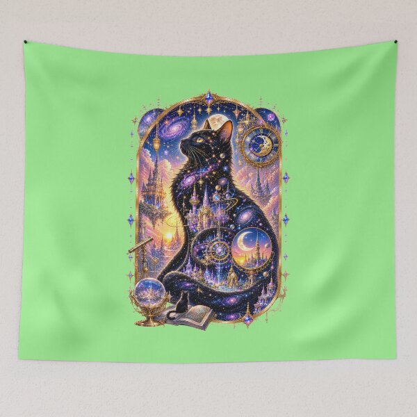 Item preview, Celestial Cosmic Cat – Galaxy Kingdom Fantasy Art designed and sold by sunbowjp stadio.