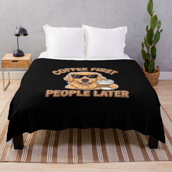Item preview, Coffee First People Later Golden Retriever Coffee Lover Dog Owner designed and sold by PopStars1993.