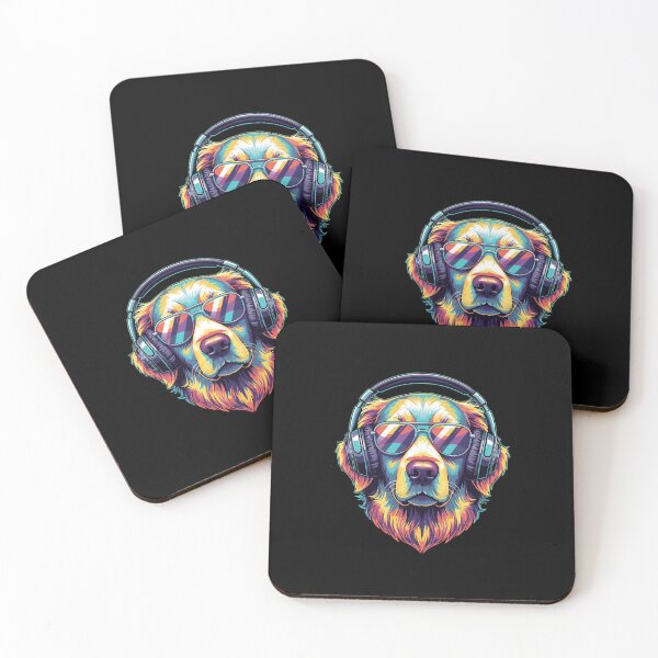 Item preview, Golden Retriever Music Lover Dog Headphones Sunglasses designed and sold by PopStars1993.