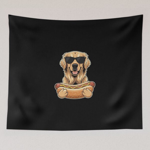Item preview, Golden Retriever Sunglasses Hot Dog Lover designed and sold by PopStars1993.
