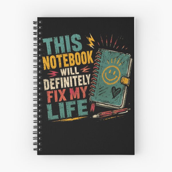 Item preview, This Notebook Will Definitely Fix My Life Journaling Planner Student Organizer Humor Sarcasm designed and sold by HumansStuck12.