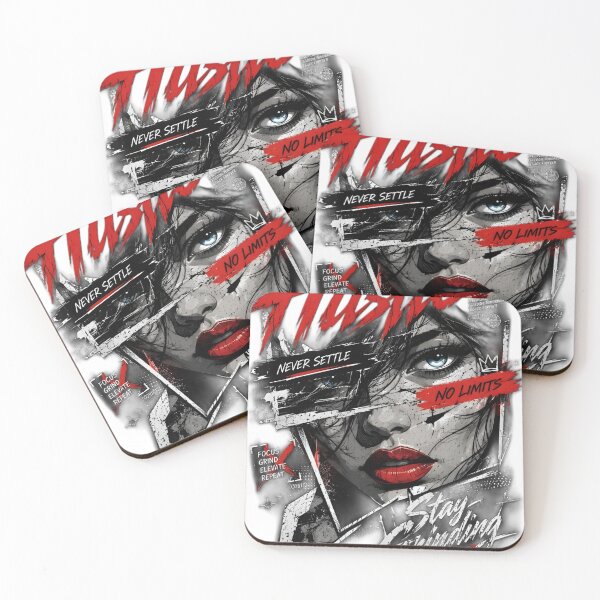 Item preview, Hustle Never Settle – No Limits Motivational Street Art designed and sold by Royal-House.