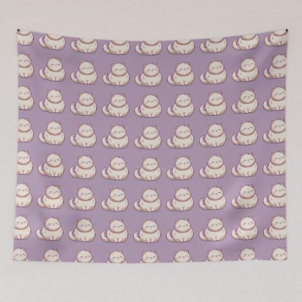 Item preview, Sleepy British Longhair Cat Kawaii Fluffy Kitty Illustration designed and sold by Mousy17.