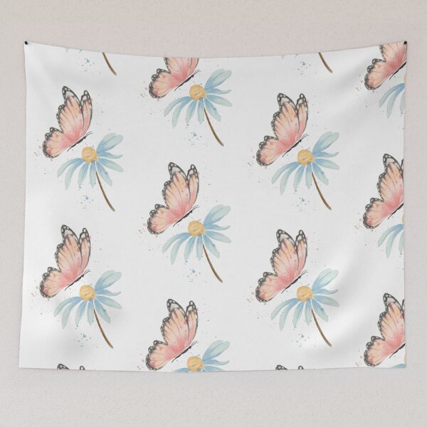 Item preview, Watercolor Butterfly Flower Cottagecore Art Gift designed and sold by LafinaArt.