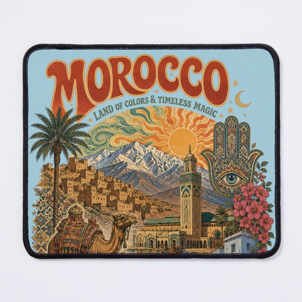 Item preview, Morocco Land of Colors Vintage Travel Poster designed and sold by Skyrocketz.