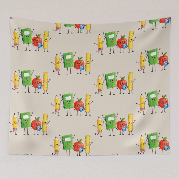 Item preview, Cute School Supplies Watercolor Characters designed and sold by tarzbol.