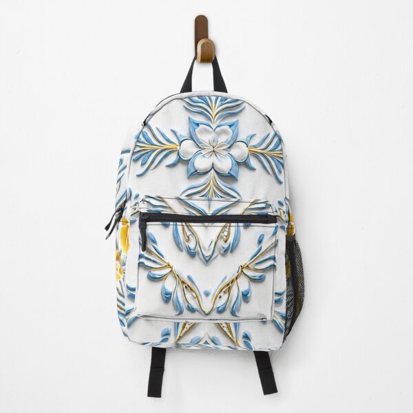 Item preview, Golden Blue Floral Relief – Elegant 3D Ornamental Pattern designed and sold by Colorshow-relax.