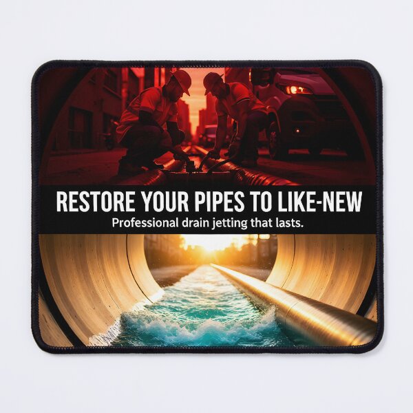 Item preview, Restore Your Pipes Before After Poster: Circular Drain Jetting Service Canvas designed and sold by Creative-RE.