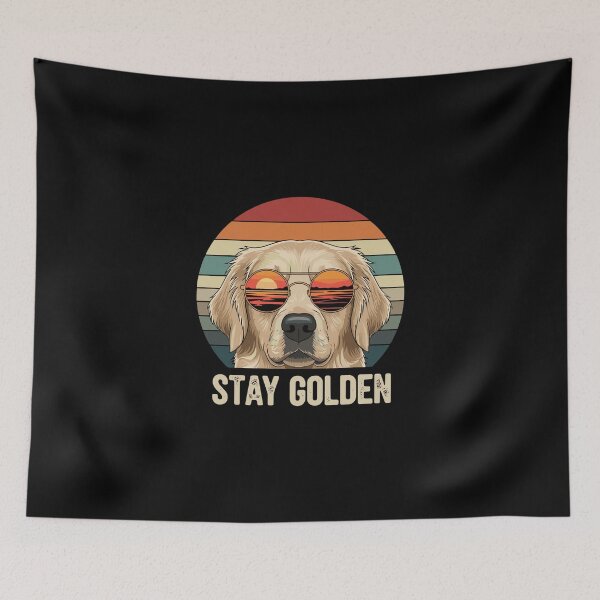 Item preview, Stay Golden Golden Retriever Dog Lover Retro Sunset designed and sold by PopStars1993.