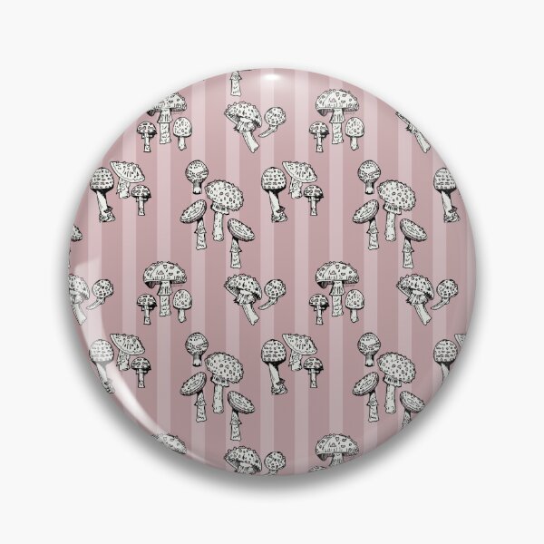 Item preview, Poisonous Red Cap Mushroom Fungi Seamless Pattern Pink Stripe designed and sold by LauraCoxArt.