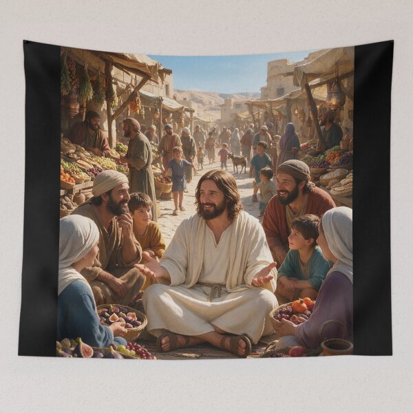 Item preview, Jesus Teaching at the Market designed and sold by kiwiartyfarty.