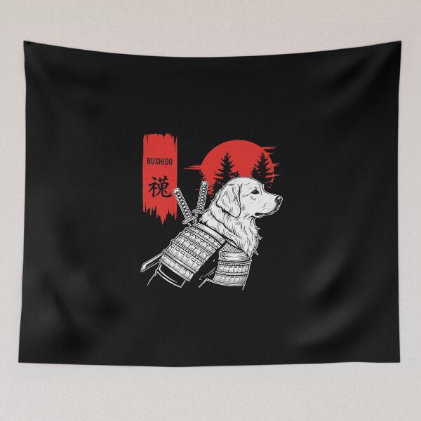Item preview, Bushido Golden Retriever Samurai Dog Japanese Warrior designed and sold by PopStars1993.