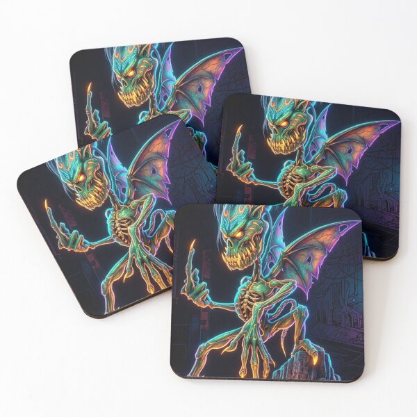 Item preview, Neon Demon Creature with Wings designed and sold by kiwiartyfarty.