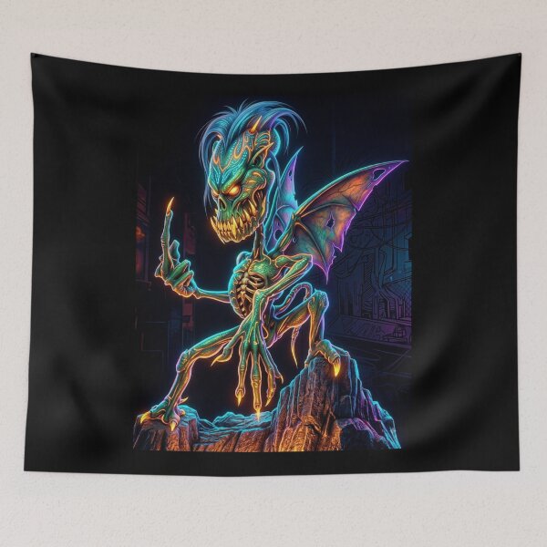 Item preview, Neon Demon Creature with Wings designed and sold by kiwiartyfarty.