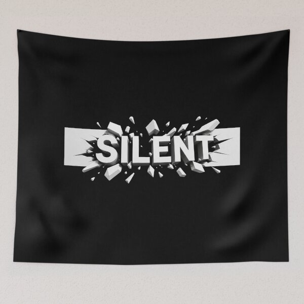 Item preview, Silent Shattered Typography | Minimalist Distressed Word Art designed and sold by Bhinfy.