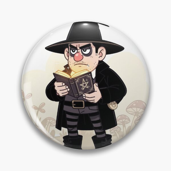 Item preview, Goth Garden Gnome Reading a Tiny Spellbook Cartoon Art designed and sold by PictorialWhimsy.