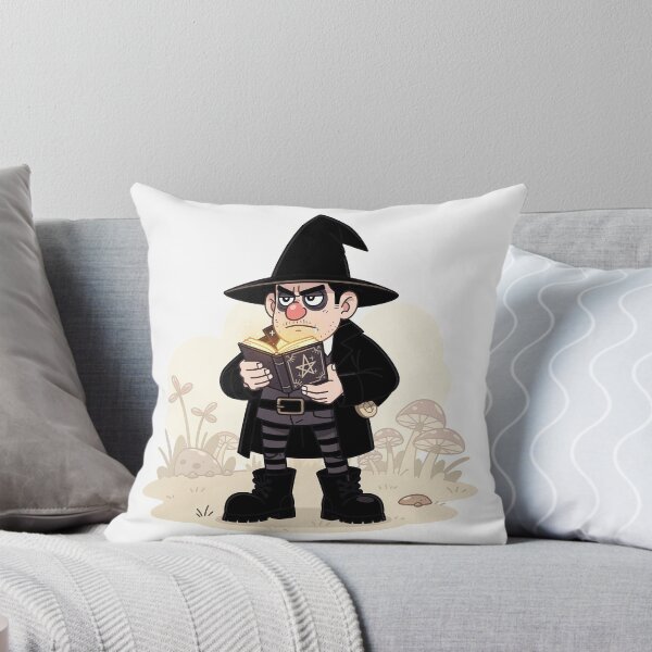 Item preview, Goth Garden Gnome Reading a Tiny Spellbook Cartoon Art designed and sold by PictorialWhimsy.