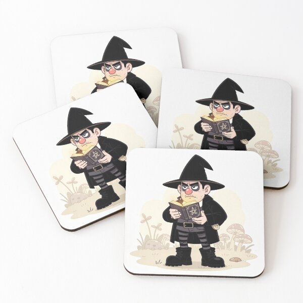 Item preview, Goth Garden Gnome Reading a Tiny Spellbook Cartoon Art designed and sold by PictorialWhimsy.