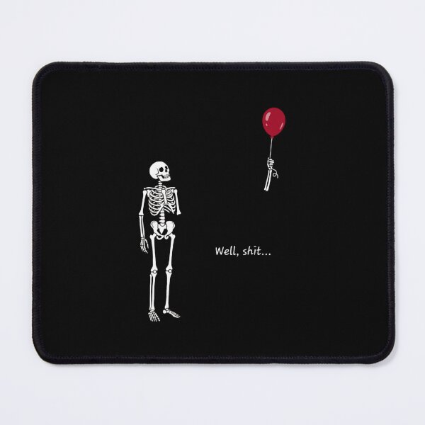 Item preview, funny skeleton lost arm red balloon well shit dark humor designed and sold by MathewNoMid12.