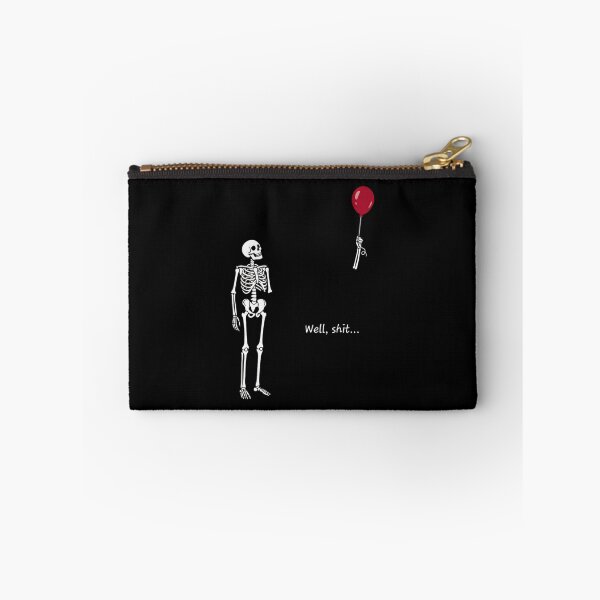 Item preview, funny skeleton lost arm red balloon well shit dark humor designed and sold by MathewNoMid12.