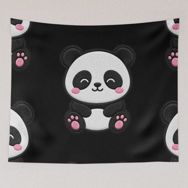 Item preview, Kawaii Panda Embroidery Patch Illustration designed and sold by ColorSplash123.