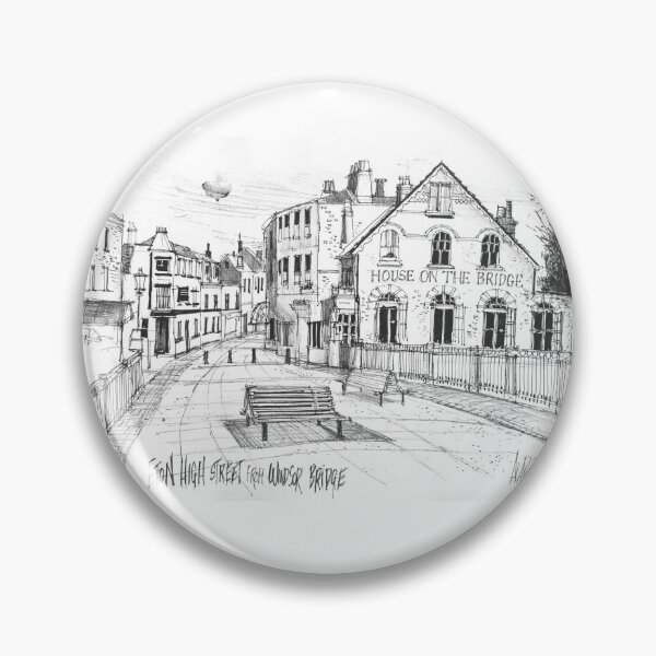 Item preview, Windsor and Eton Bridge Historic Architecture Sketch designed and sold by Al Benge - NZ & Australian Art.