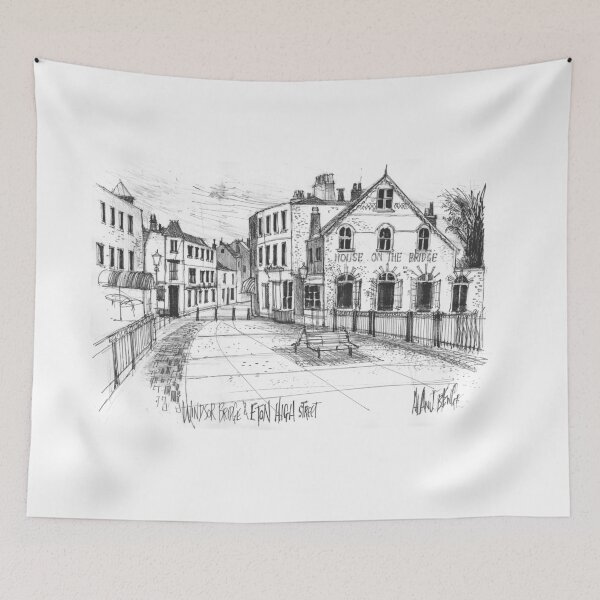Item preview, Windsor and Eton Bridge Historic Architecture Sketch designed and sold by Al Benge - NZ & Australian Art.
