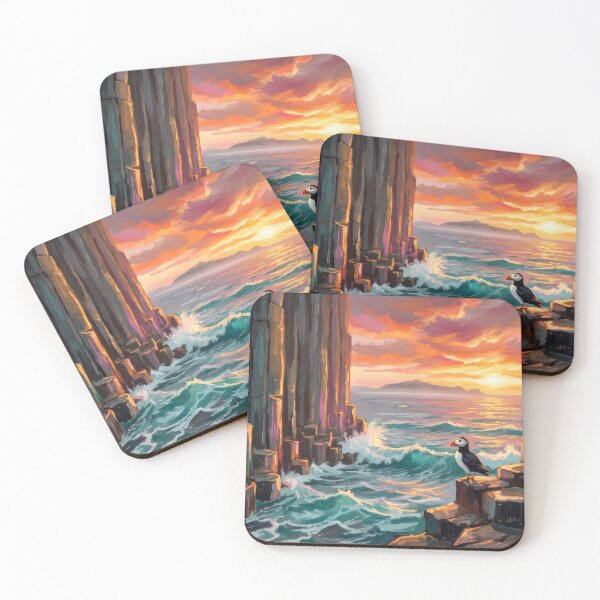 Item preview, Fingal's Cave Staffa Ocean Sunset designed and sold by RedPeaStudio.