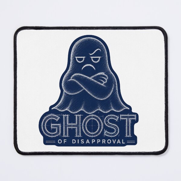 Item preview, Ghost of Disapproval – Blueprint Grumpy Ghost Illustration designed and sold by Abidel.