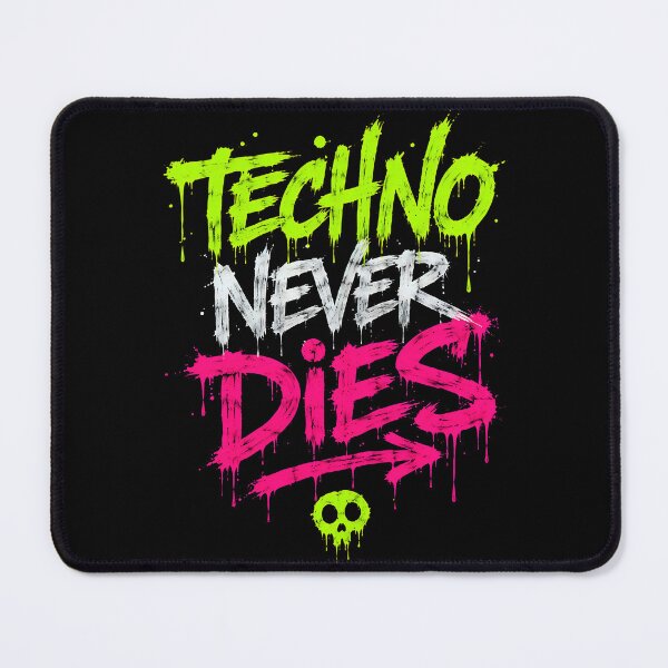 Item preview, Techno Never Dies – Neon Graffiti Rave Statement designed and sold by RH Design Lab.