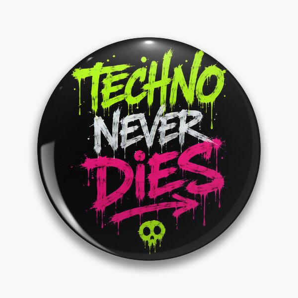 Item preview, Techno Never Dies – Neon Graffiti Rave Statement designed and sold by RH Design Lab.