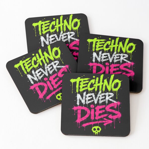 Item preview, Techno Never Dies – Neon Graffiti Rave Statement designed and sold by RH Design Lab.