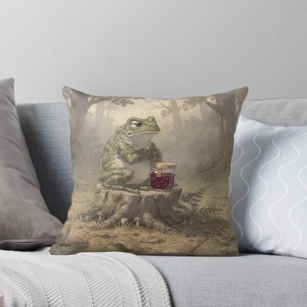 Item preview, Grumpy Toad Guarding a Jar of Jam Print designed and sold by PictorialWhimsy.