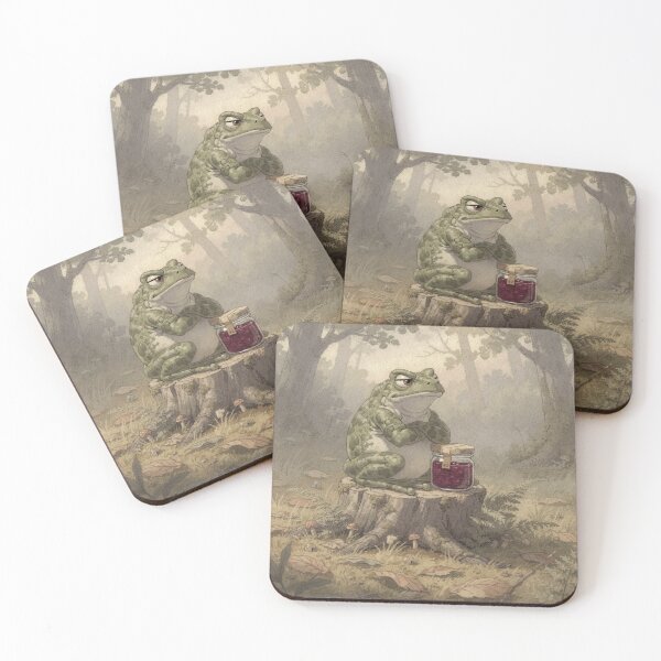 Item preview, Grumpy Toad Guarding a Jar of Jam Print designed and sold by PictorialWhimsy.