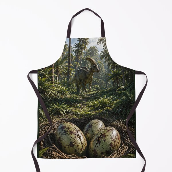 Item preview, Parasaurolophus Guarding Dinosaur Eggs in Jungle designed and sold by Vaelia.