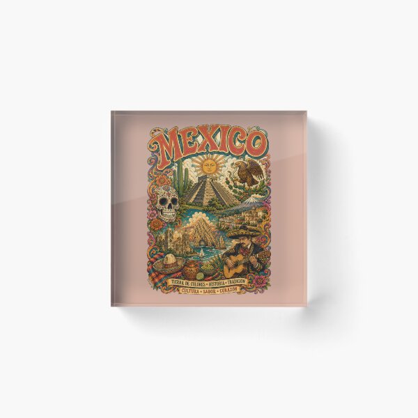 Item preview, Mexico Vibrant Culture and History Vintage Travel Poster designed and sold by Skyrocketz.