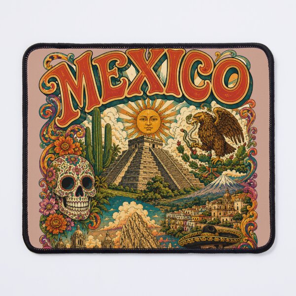 Item preview, Mexico Vibrant Culture and History Vintage Travel Poster designed and sold by Skyrocketz.