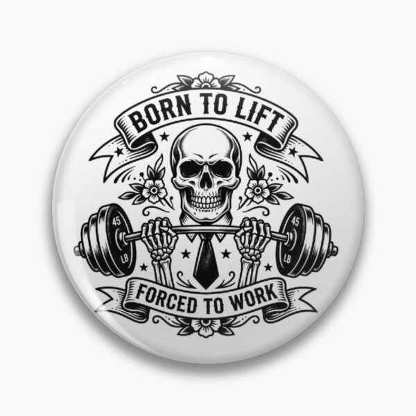 Item preview, Born To Lift Forced To Work - Traditional Tattoo Skull Gym designed and sold by OLLI_STORE.