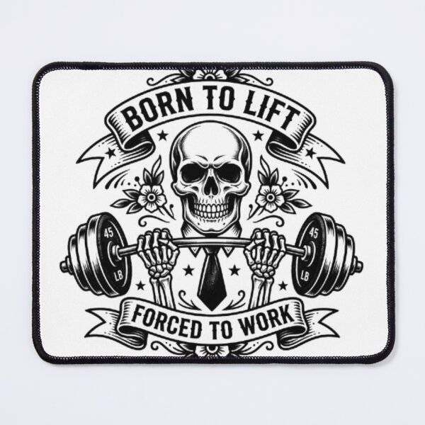 Item preview, Born To Lift Forced To Work - Traditional Tattoo Skull Gym designed and sold by OLLI_STORE.