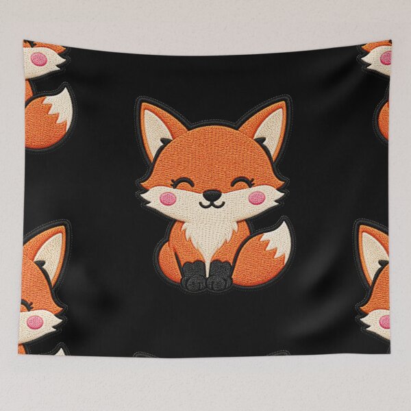 Item preview, Cute Fox Embroidery Patch Illustration designed and sold by ColorSplash123.